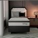 Cama Box com Colchão Solteiro Sigma Molas Ensacadas (22x88x188) Branco e Cinza