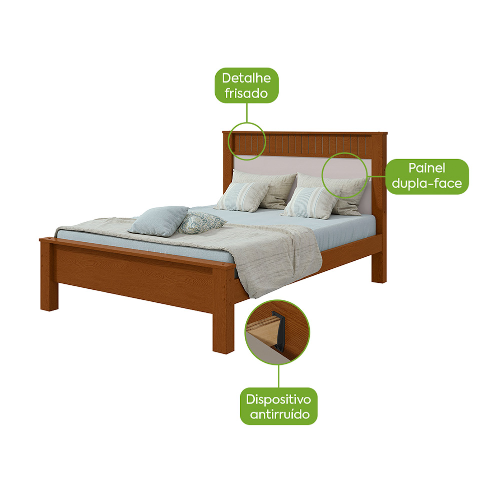Cama Casal Athenas Frassino e Off White