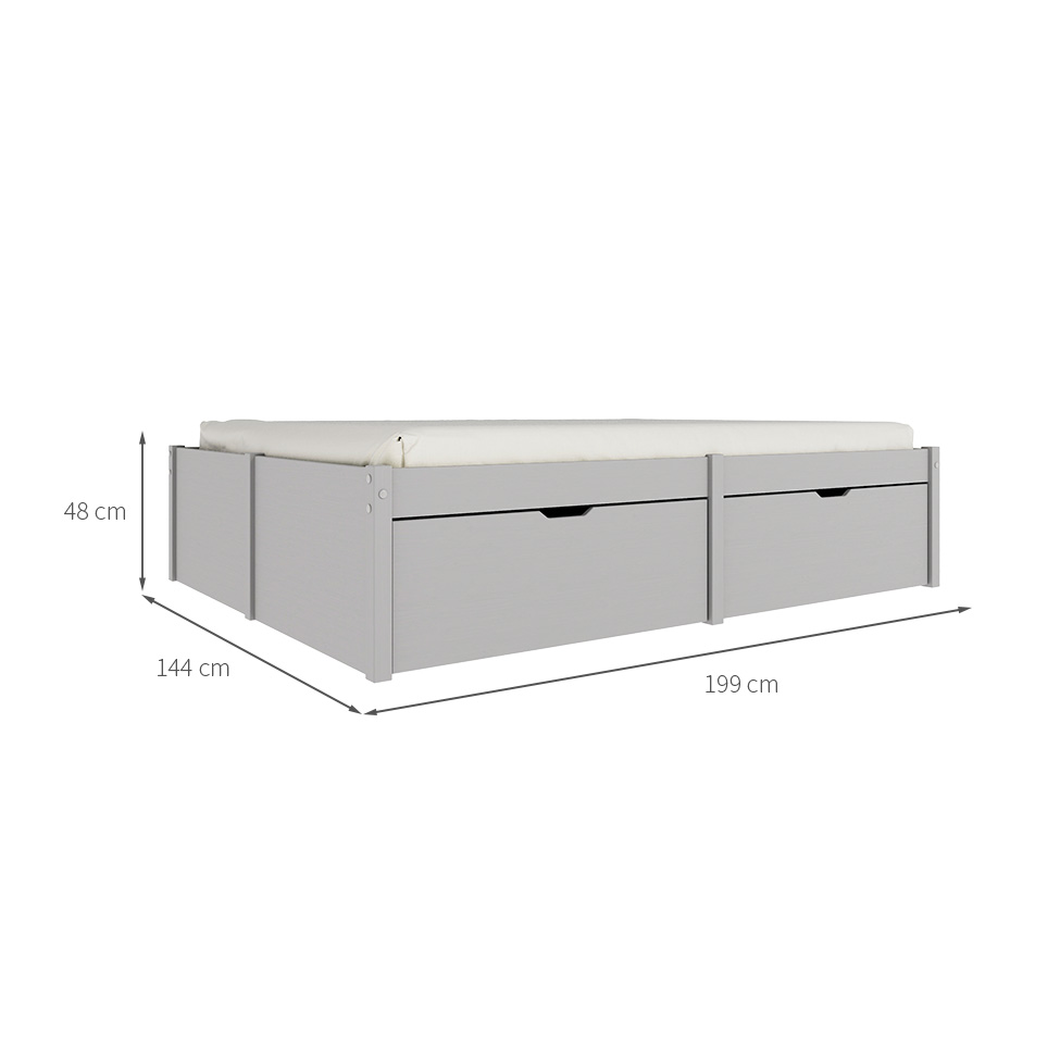 Cama Casal Beauty 4 GV Madeira Maciça Cinca Claro