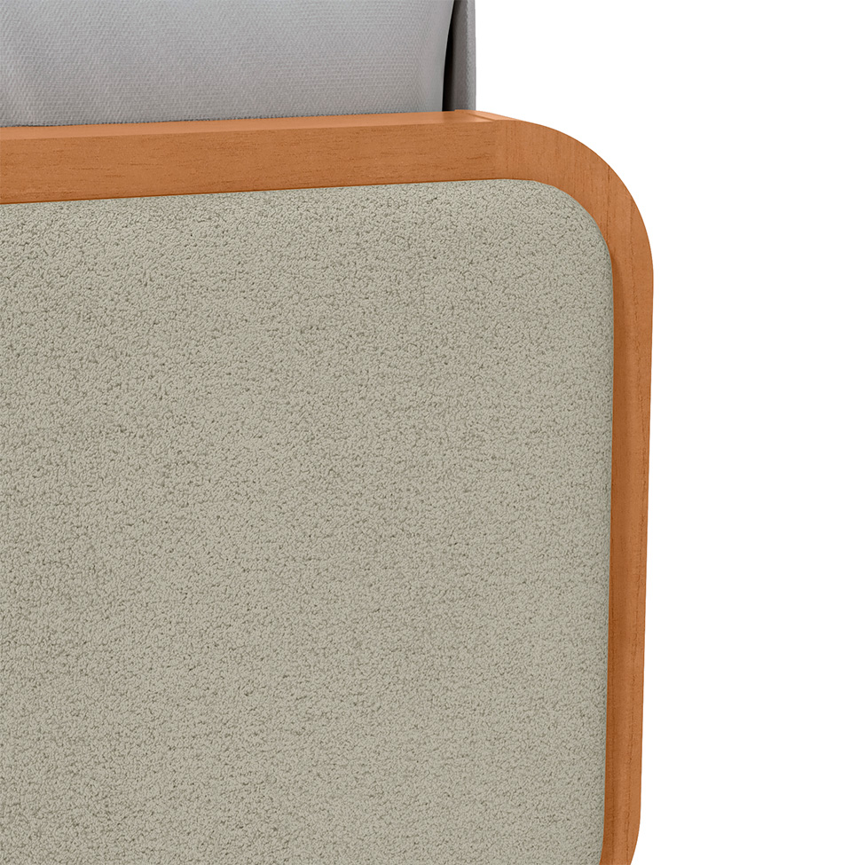 Cama Casal Loop Bouclé Sálvia e Amêndoa
