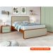 Cama Casal Loop Bouclé Sálvia e Frassino