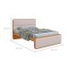 Cama Casal Loop Revestimento Sintético Bege e Amêndoa