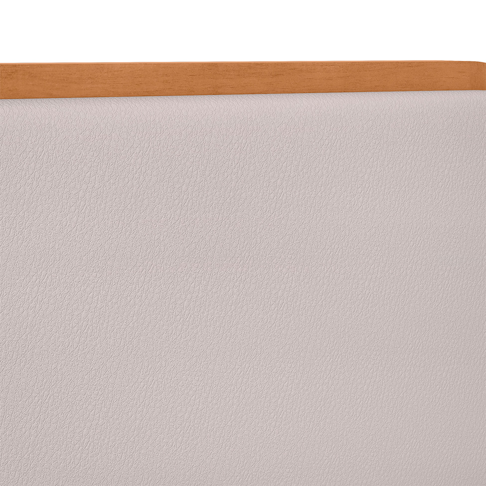Cama Casal Loop Revestimento Sintético Bege e Amêndoa