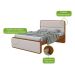 Cama Casal Loop Revestimento Sintético Bege e Frassino