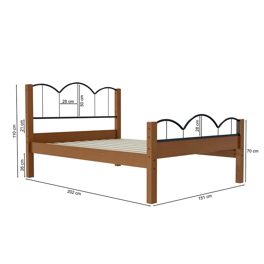 Cama Casal Oasis Preta e Nature
