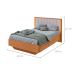 Cama Casal Solaris 2 GV Revestimento Sintético Bege e Amêndoa
