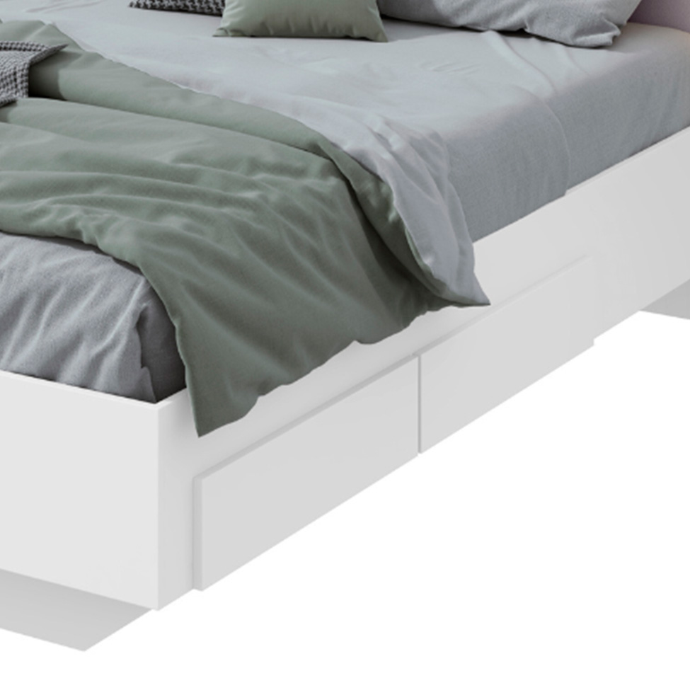 Cama Casal Solaris 2 GV Revestimento Sintético Bege e Branca