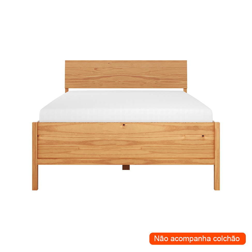 Cama Casal Square 6 Gavetas Natural Pine