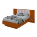Cama Casal com 2 Mesas de Apoio Solaris 4 GV Revestimento Sintético Bege e Frassino