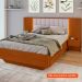Cama Casal com 2 Mesas de Apoio Solaris 4 GV Revestimento Sintético Bege e Frassino