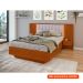 Cama Casal com 2 Mesas de Apoio USB Solaris 4 GV Revestimento Sintético Bege e Frassino