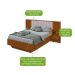 Cama Casal com 2 Mesas de Apoio USB Solaris 4 GV Revestimento Sintético Bege e Frassino