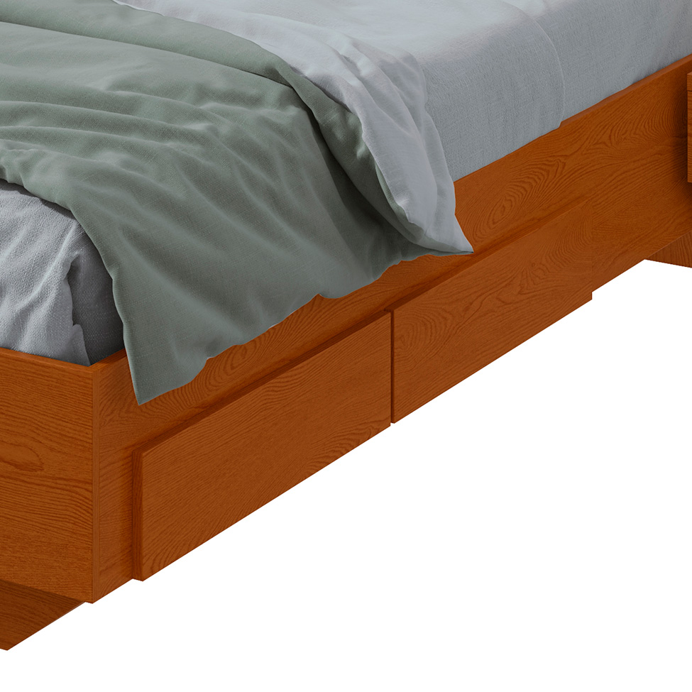 Cama Casal com 2 Mesas de Apoio USB Solaris 4 GV Revestimento Sintético Bege e Frassino