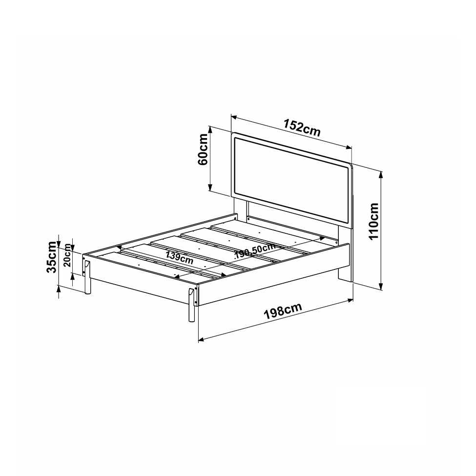 Cama Casal com Palhinha Oslo Hanover