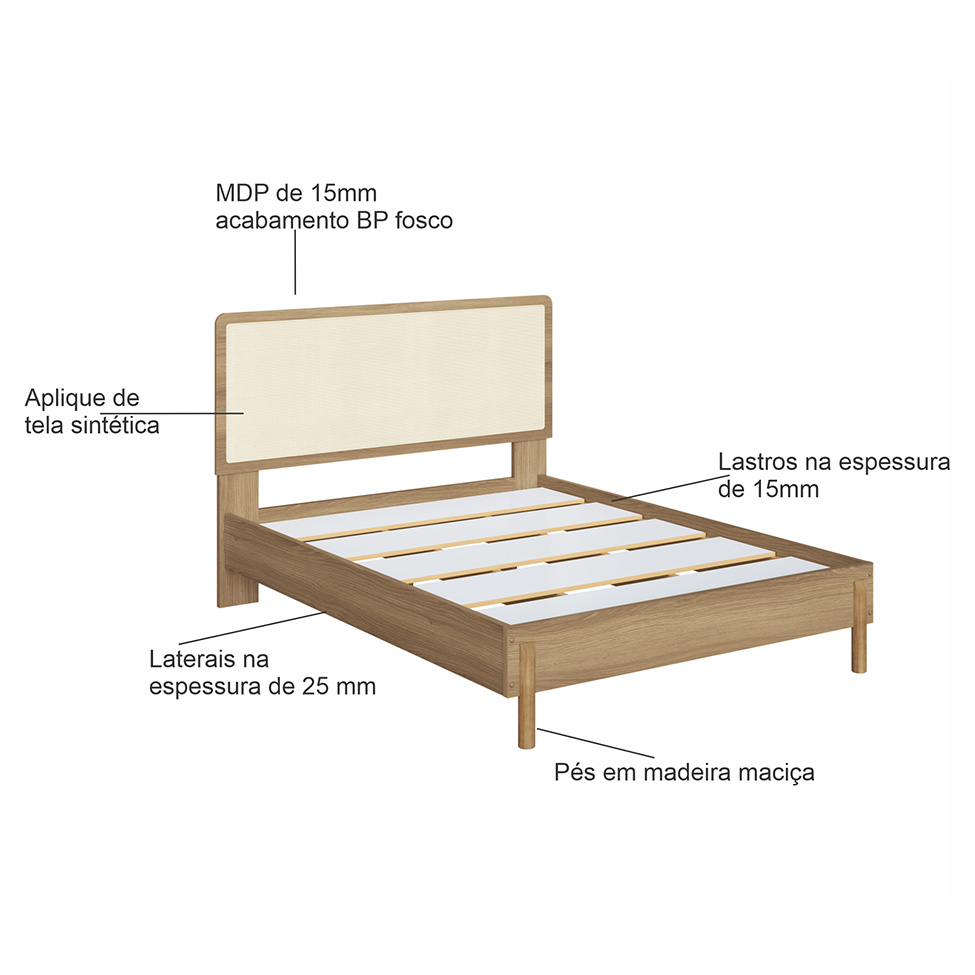 Cama Casal com Palhinha Oslo Hanover