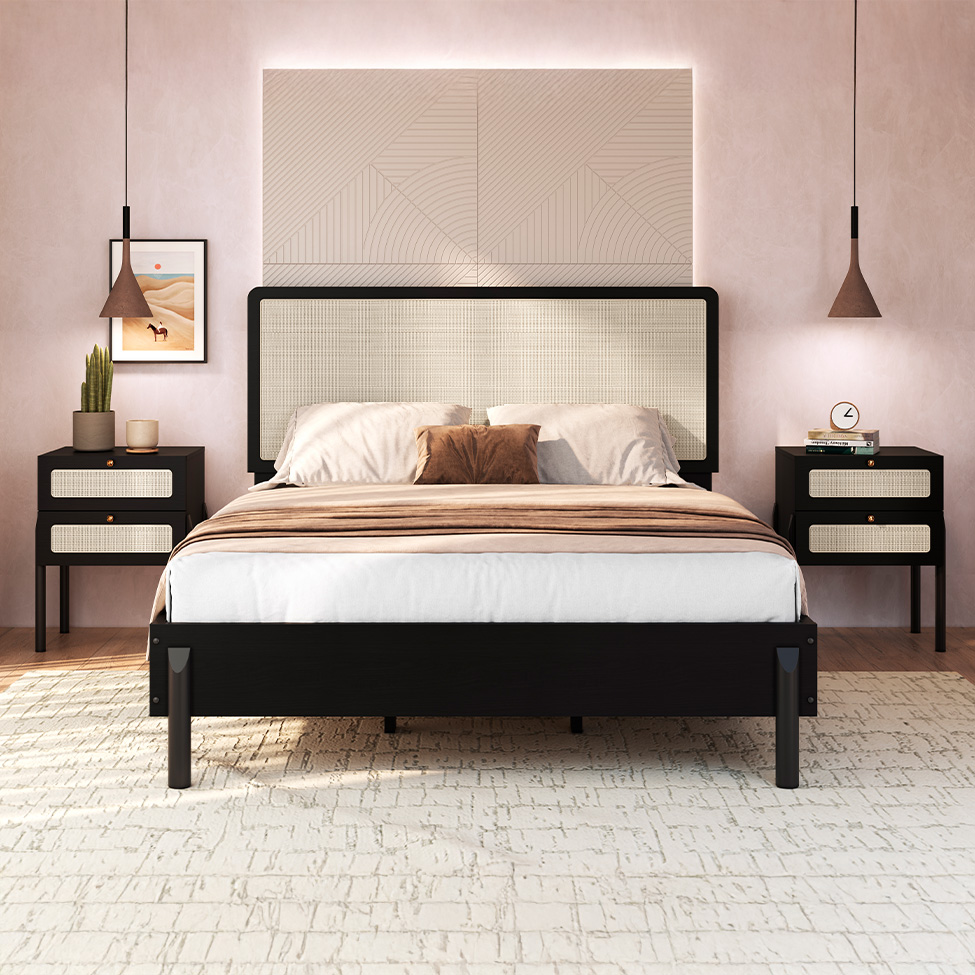 Cama Casal com Palhinha Oslo Nero