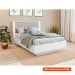 Cama Casal com USB Solaris 2 GV Revestimento Sintético Bege e Branca