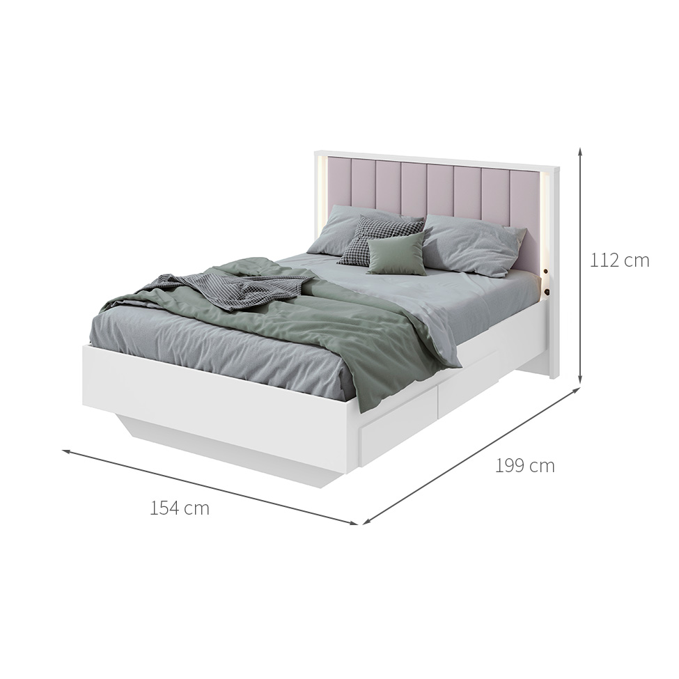 Cama Casal com USB Solaris 2 GV Revestimento Sintético Bege e Branca