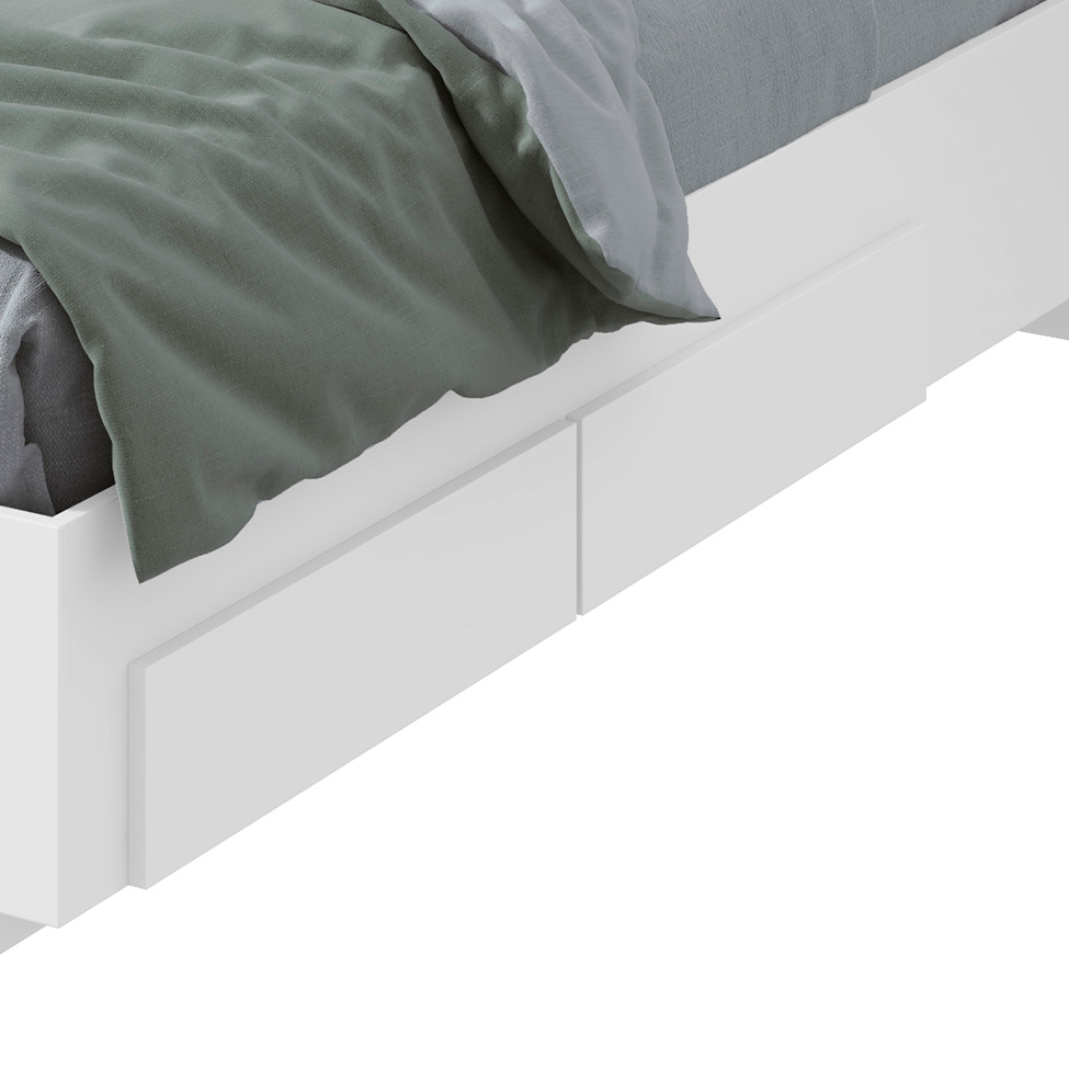Cama Casal com USB Solaris 2 GV Revestimento Sintético Bege e Branca