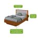 Cama Casal com USB Solaris 2 GV Revestimento Sintético Bege e Frassino