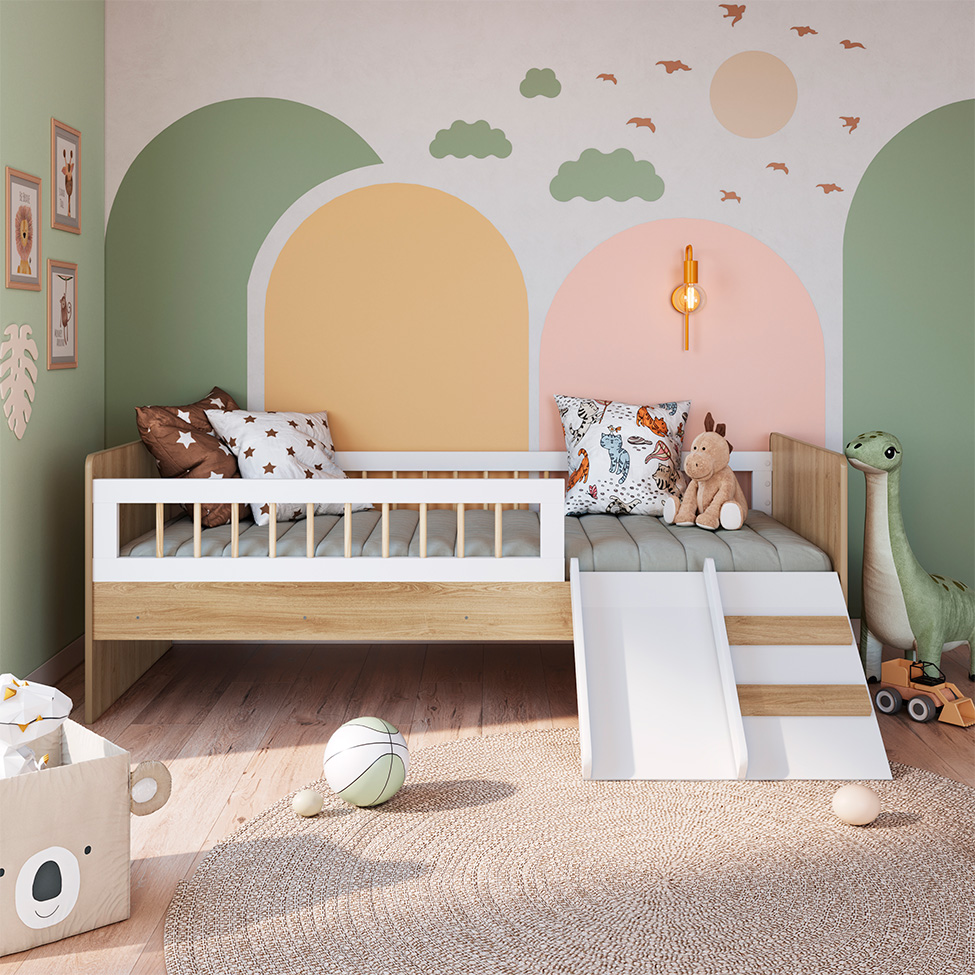 Cama Infantil Afeto Branca e Aveiro