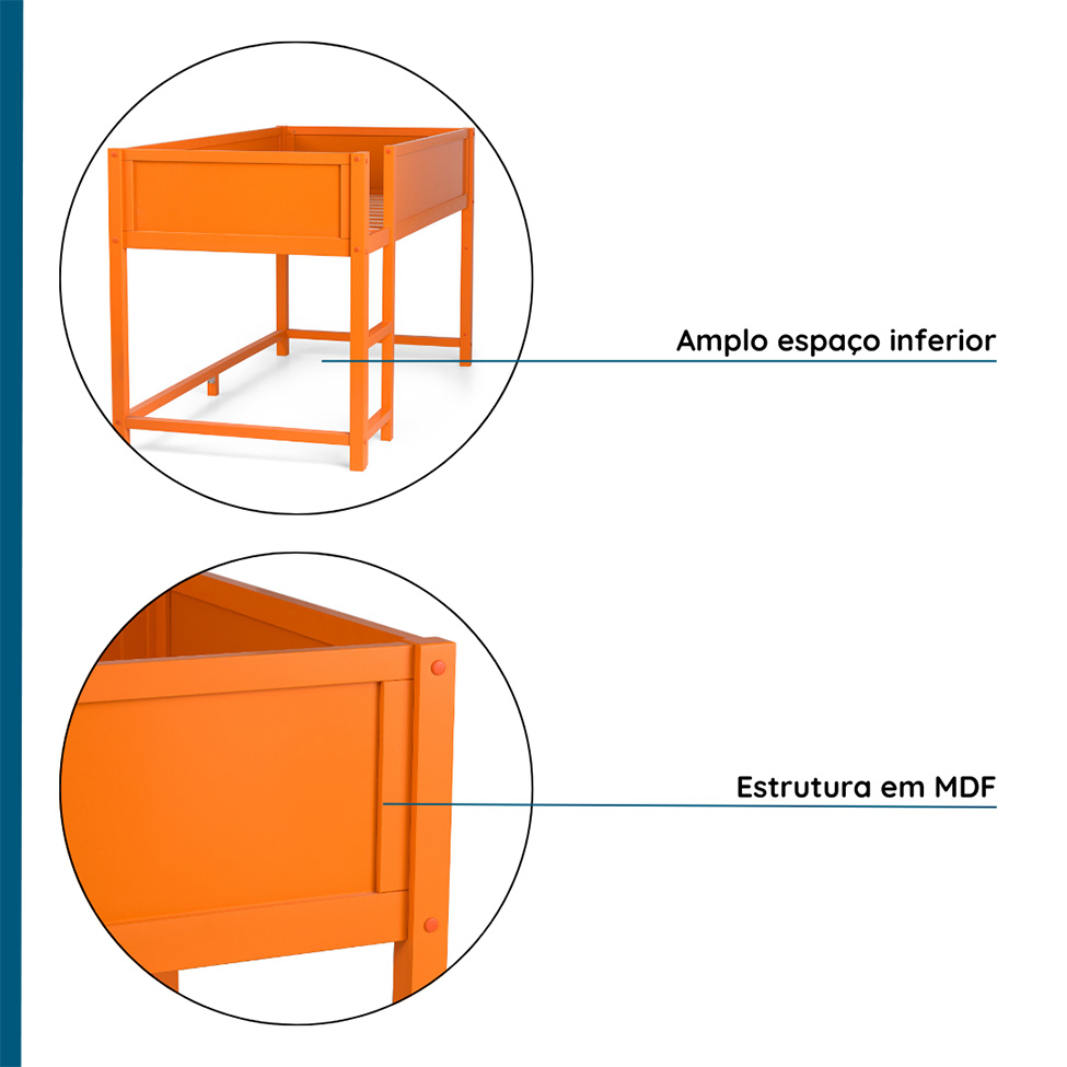 Cama Infantil Happy Laranja