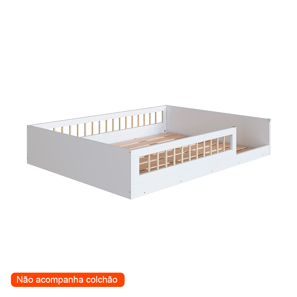 Cama Infantil Montessoriana Afeto Branca 145 cm