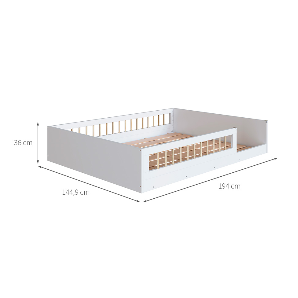 Cama Infantil Montessoriana Afeto Branca 145 cm