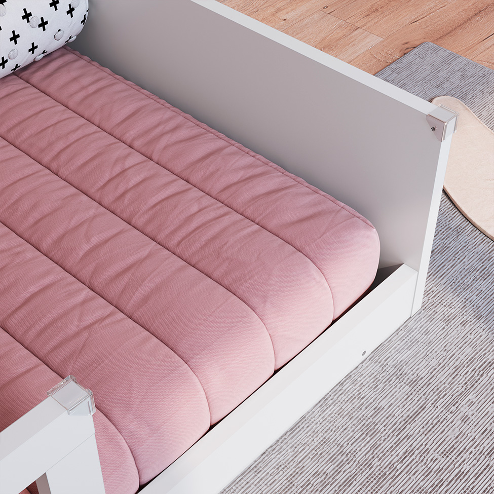 Cama Infantil Montessoriana Afeto Branca 85 cm