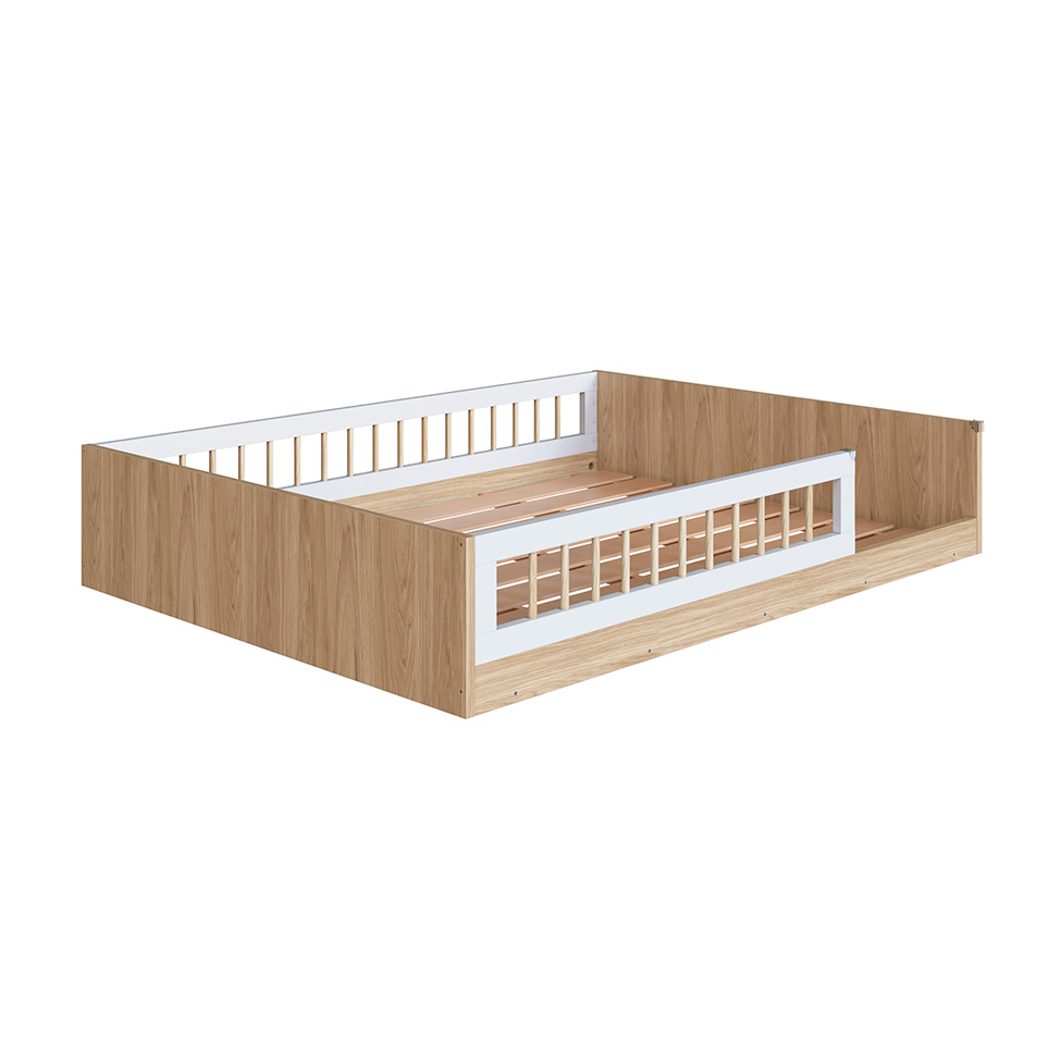 Cama Infantil Montessoriana Afeto Branca e Aveiro 145 cm