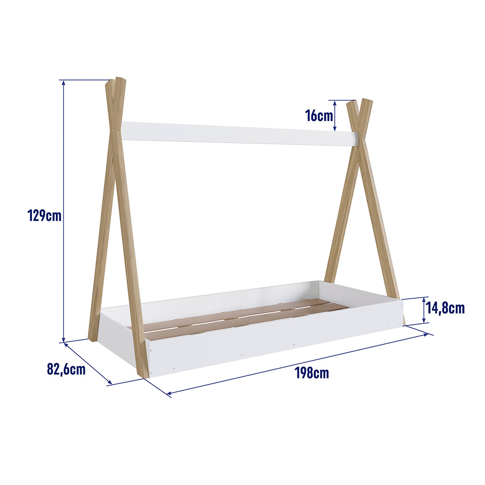 Cama Infantil Montessoriana Cabana Branca e Itapuã