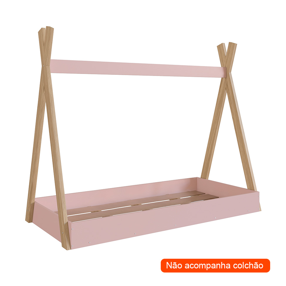 Cama Infantil Montessoriana Cabana Rosa e Itapuã