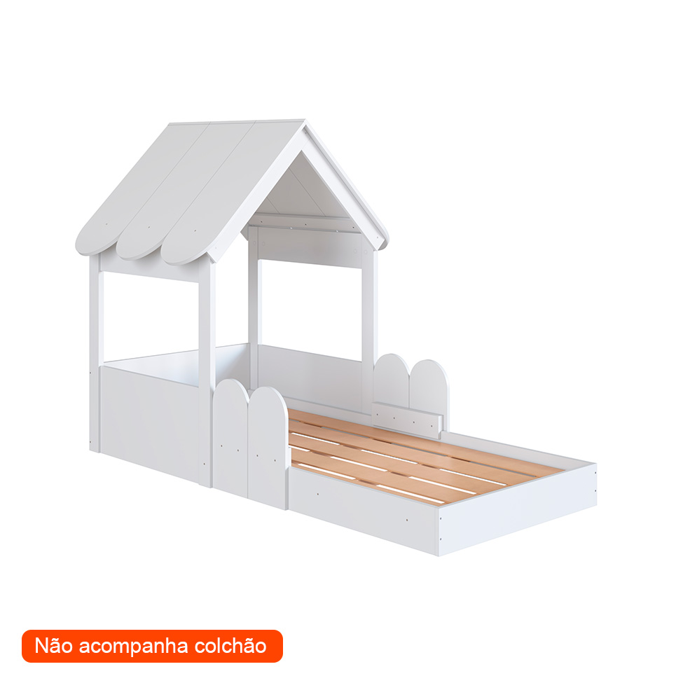 Cama Infantil Montessoriana Casinha Branca