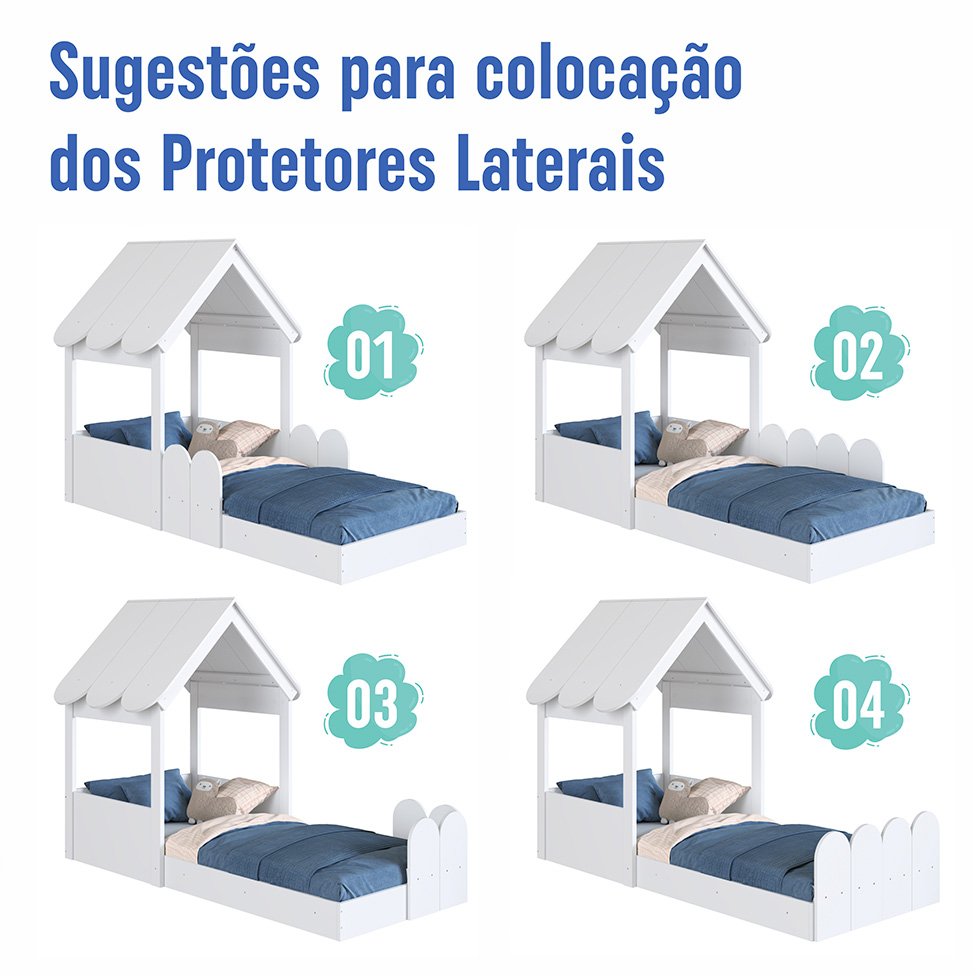 Cama Infantil Montessoriana Casinha Branca