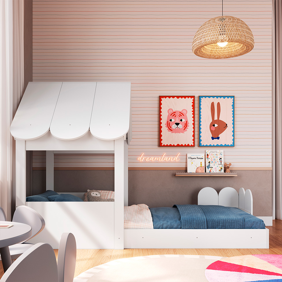 Cama Infantil Montessoriana Casinha Branca