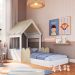 Cama Infantil Montessoriana Casinha Branca e Carvalho