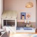 Cama Infantil Montessoriana Casinha Branca e Carvalho