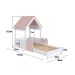 Cama Infantil Montessoriana Casinha Branca e Rosa