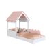Cama Infantil Montessoriana Casinha Branca e Rosa