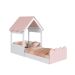 Cama Infantil Montessoriana Casinha Branca e Rosa