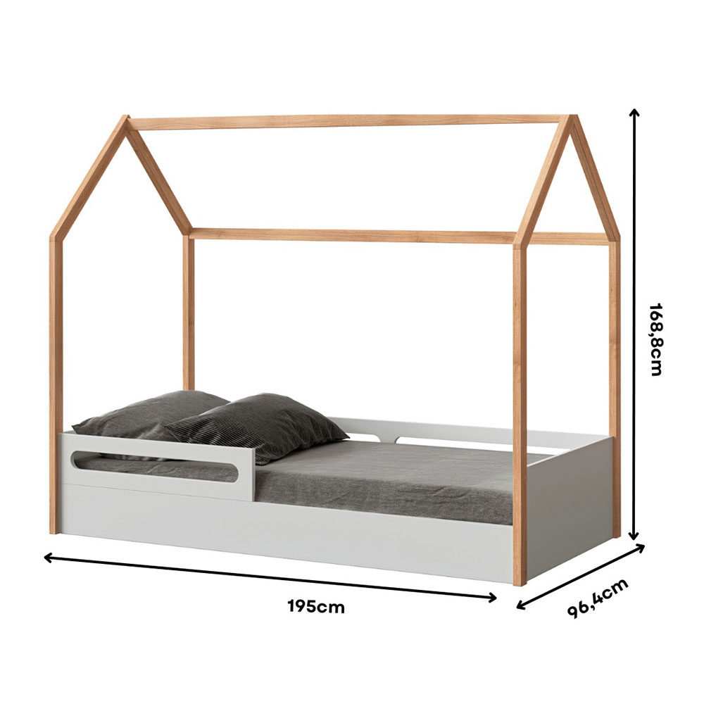 Cama Infantil Montessoriana Casinha Tivoli Branca e Mel