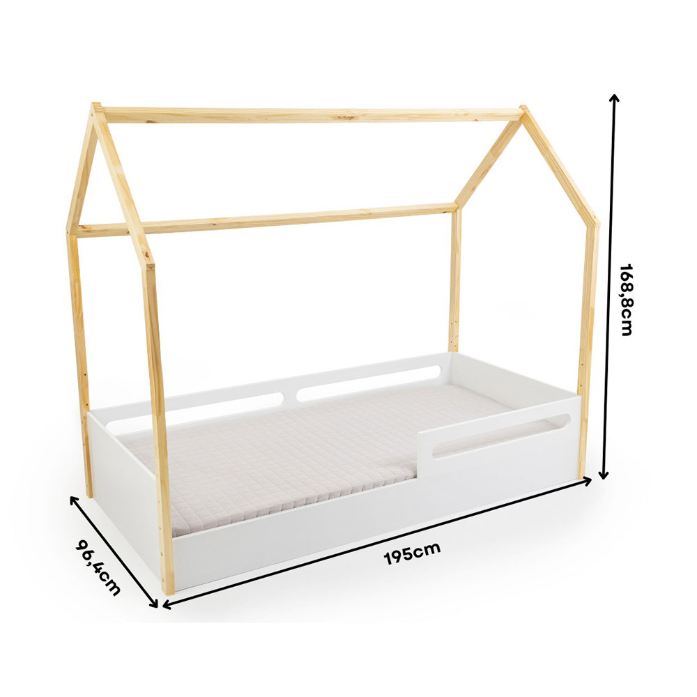 Cama Infantil Montessoriana Casinha Tivoli Branca e Nature