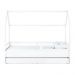 Cama Infantil Montessoriana Casinha Tivoli com Cama Auxiliar Branca