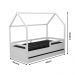 Cama Infantil Montessoriana Casinha Tivoli com Cama Auxiliar Branca