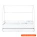 Cama Infantil Montessoriana Casinha Tivoli com Cama Auxiliar Branca