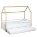 Cama Infantil Montessoriana Casinha Tivoli com Cama Auxiliar Branca e Mel
