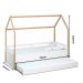 Cama Infantil Montessoriana Casinha Tivoli com Cama Auxiliar Branca e Mel