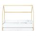Cama Infantil Montessoriana Casinha Tivoli com Cama Auxiliar Branca e Nature