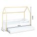 Cama Infantil Montessoriana Casinha Tivoli com Cama Auxiliar Branca e Nature