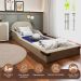 Cama Infantil Montessoriana Mavi Bouclé Bege e Caramelo